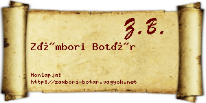 Zámbori Botár névjegykártya